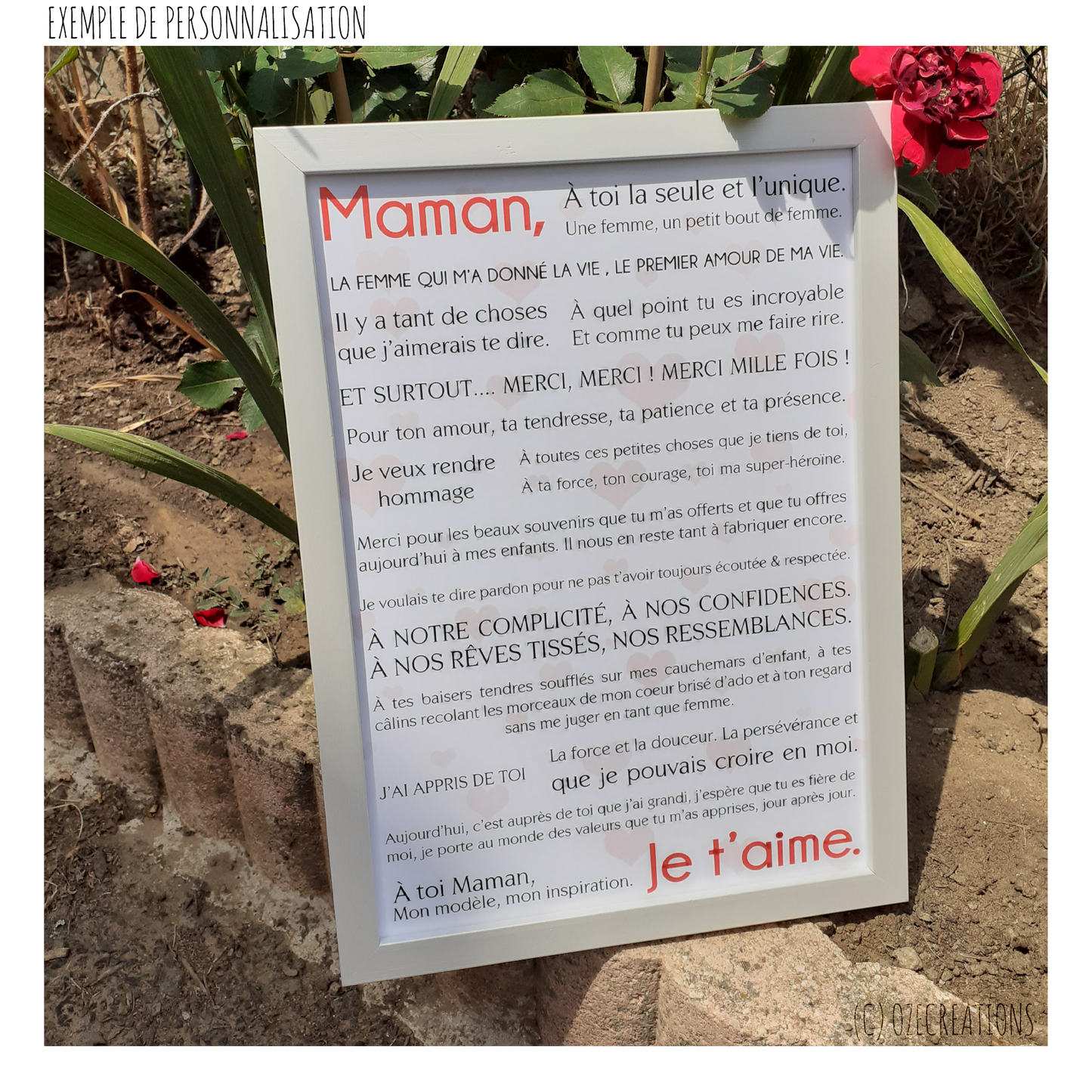 Affiche personnalisée - Texte Maman