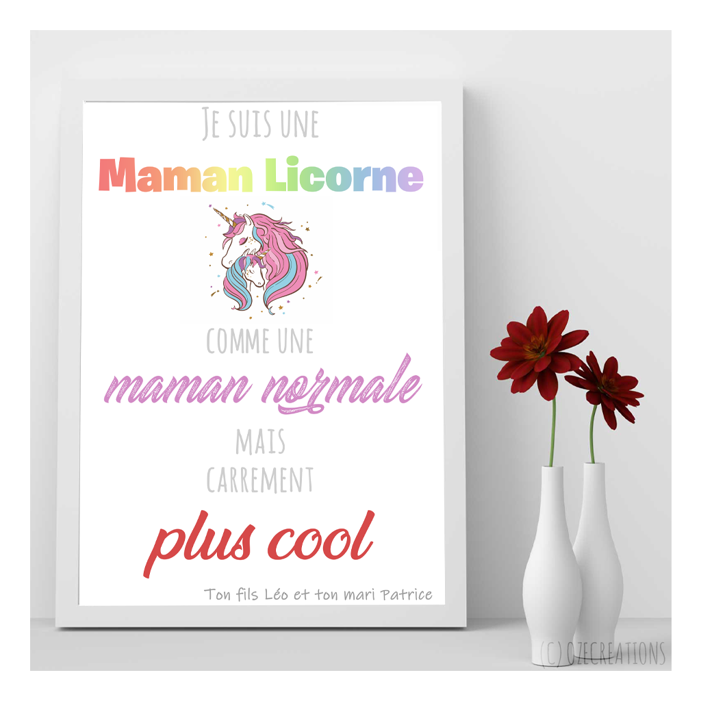 Affiche personnalisée - Je suis une Maman..