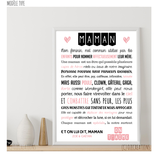 Affiche personnalisée - Maman