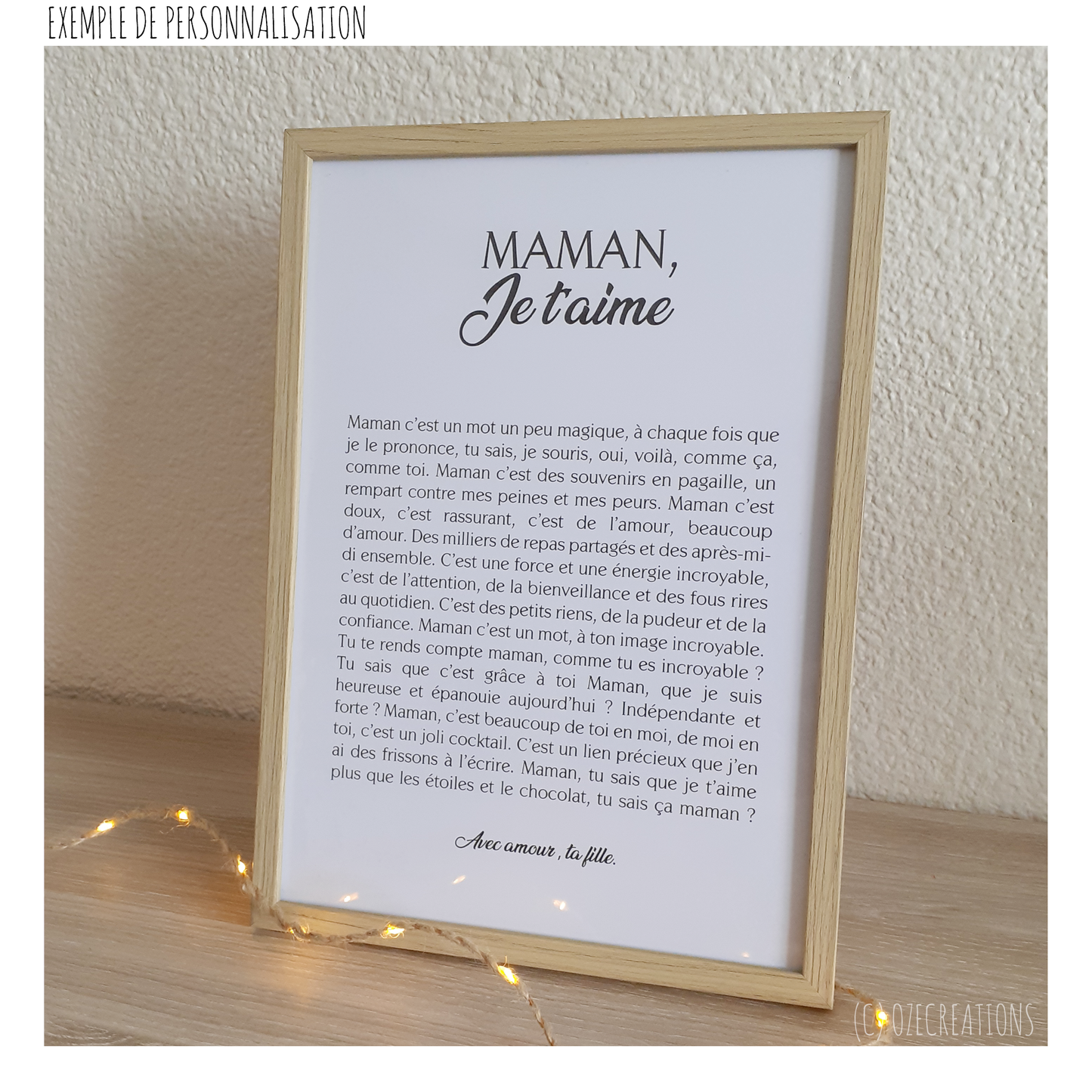 Affiche personnalisée - Maman, Je t'aime