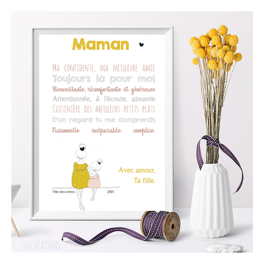 Affiche personnalisée - Maman