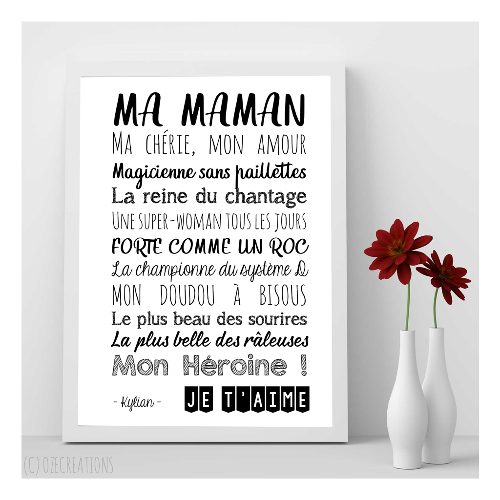 Affiche personnalisée - Ma Maman