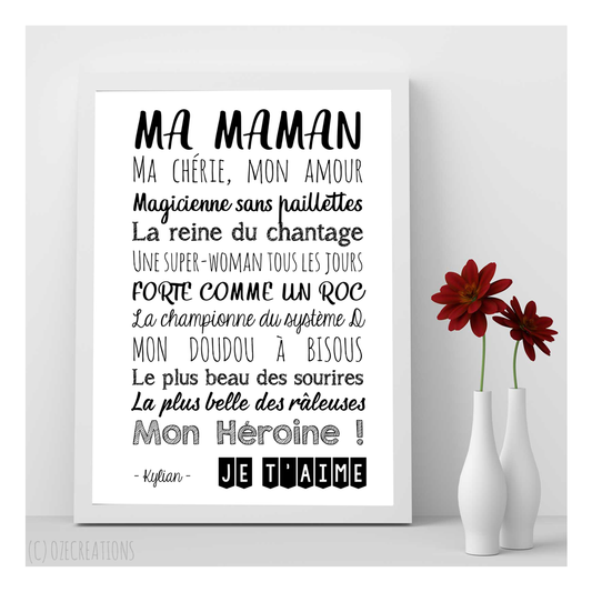 Affiche personnalisée - Ma Maman