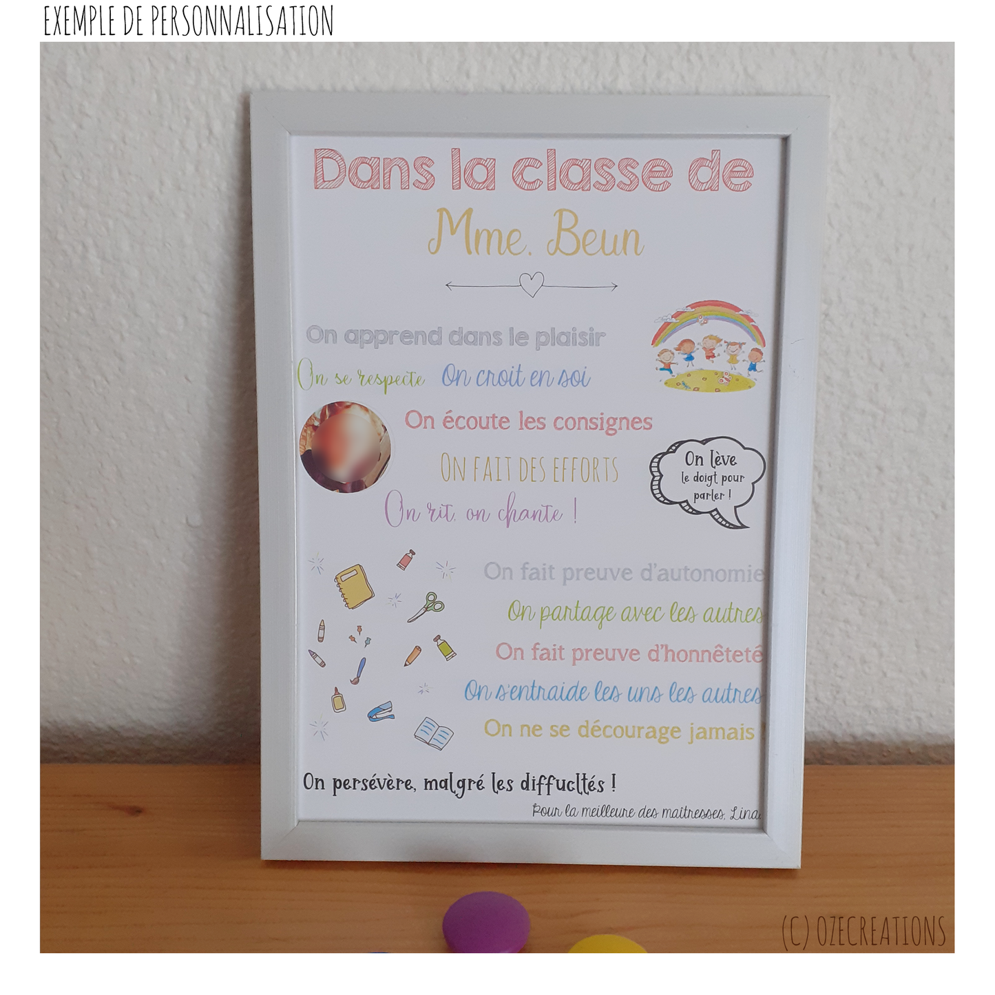 Affiche personnalisée - Dans la Classe