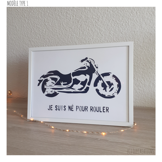 Affiche encadrée personnalisable - Moto