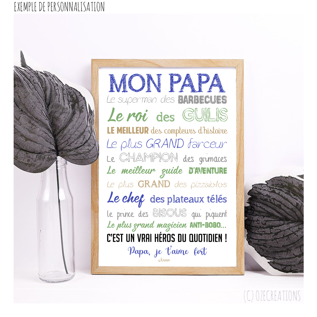 Affiche personnalisée - Mon Papa