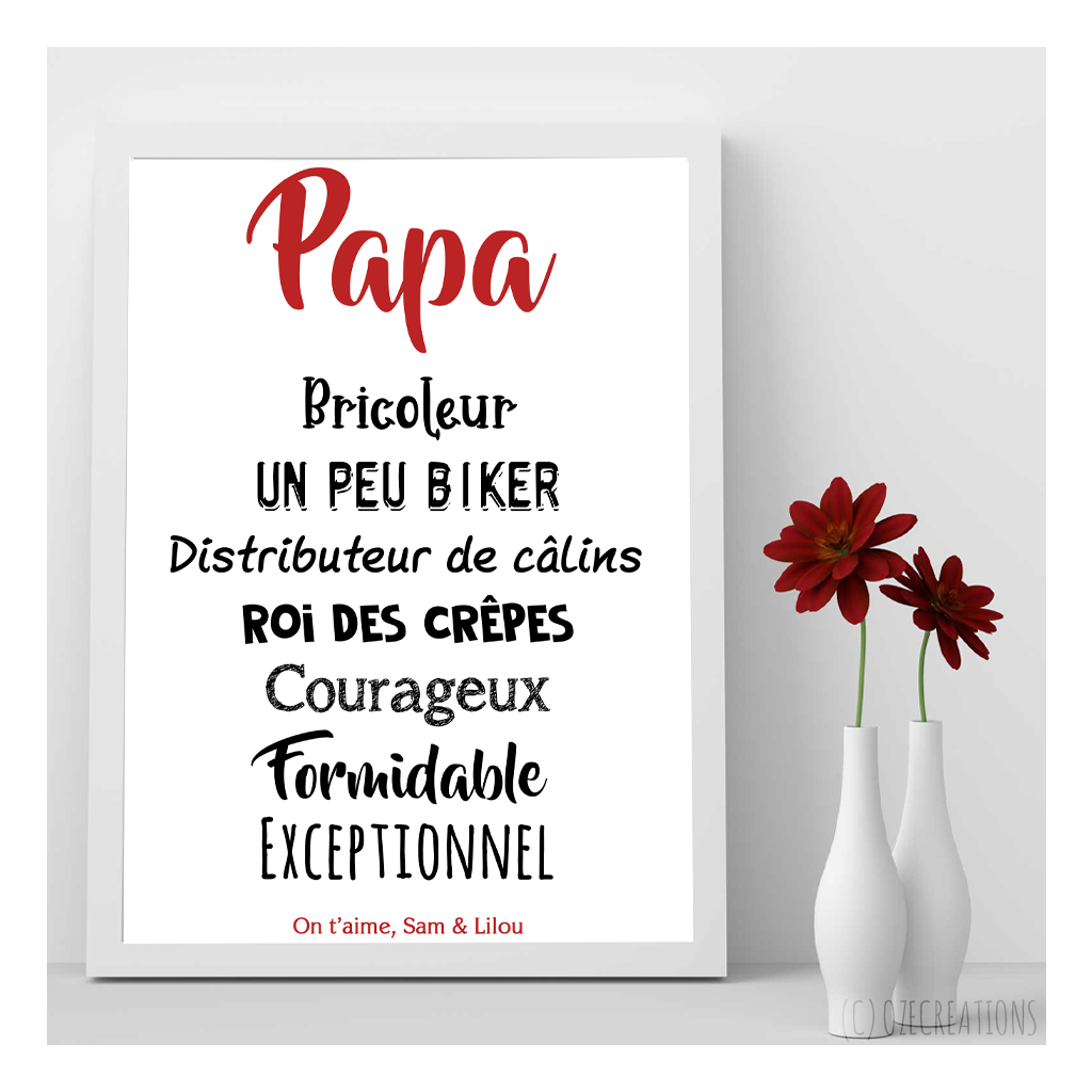 Affiche personnalisée - Papa