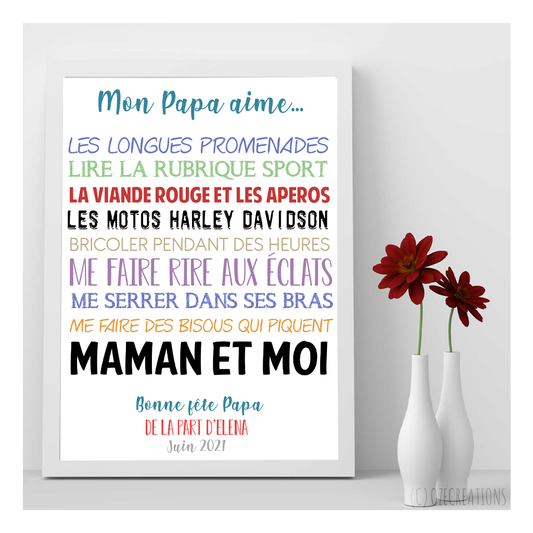 Affiche personnalisée - Mon Papa Aime