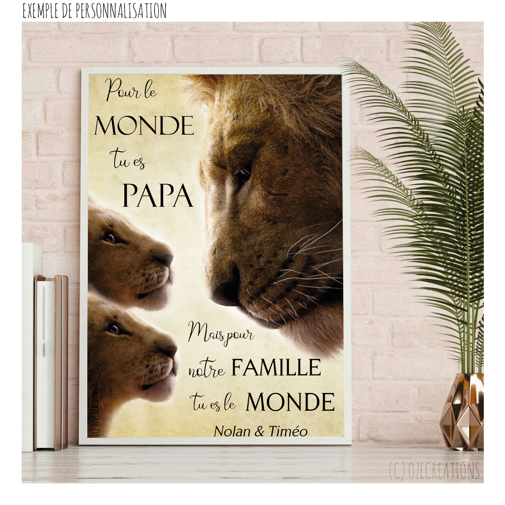 Affiche personnalisée - Lion et Lionceau(x)