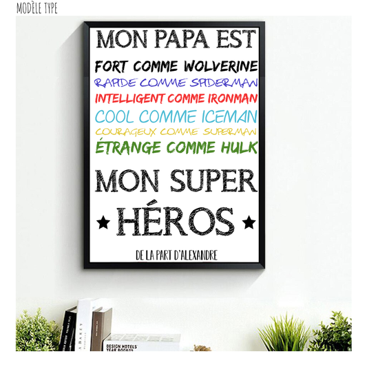 Affiche personnalisée - Papa Superhéros