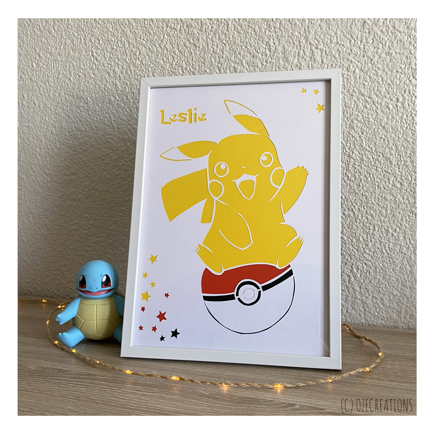 Affiche encadrée personnalisable - Pikachu