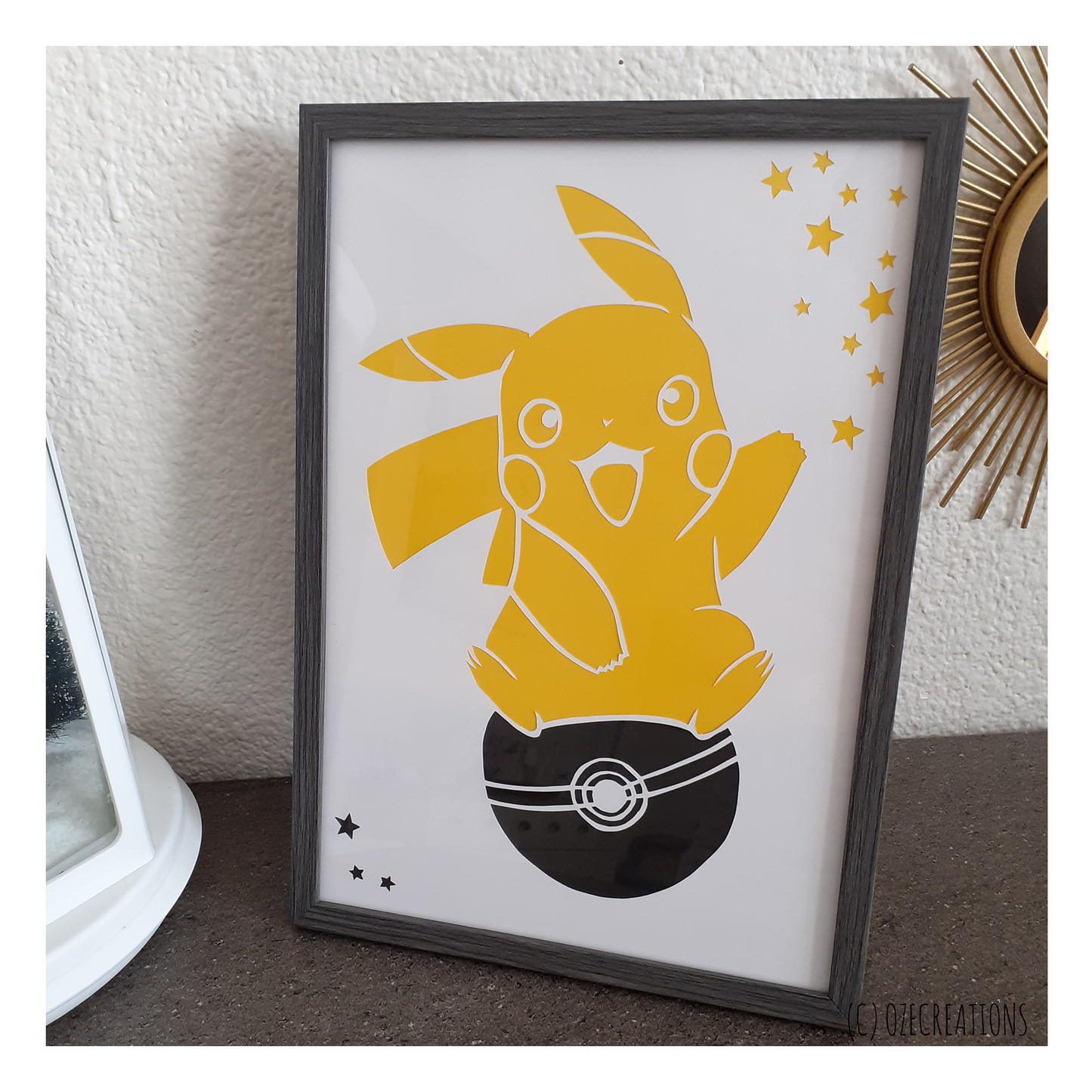 Affiche encadrée personnalisable - Pikachu