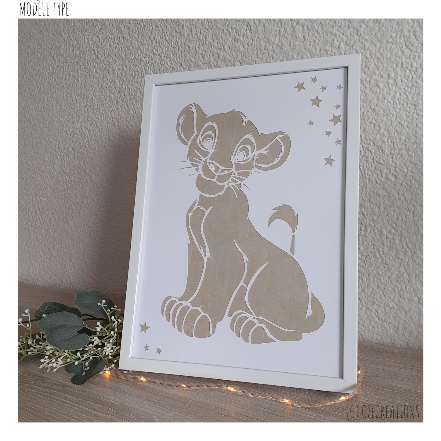 Affiche encadrée personnalisable - Simba