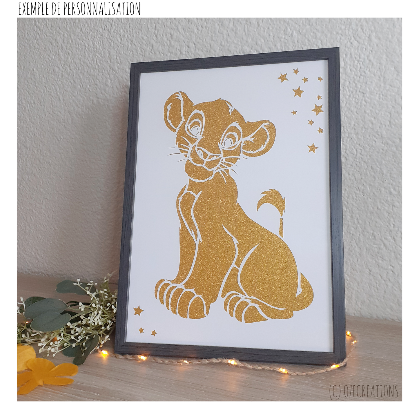Affiche encadrée personnalisable - Simba