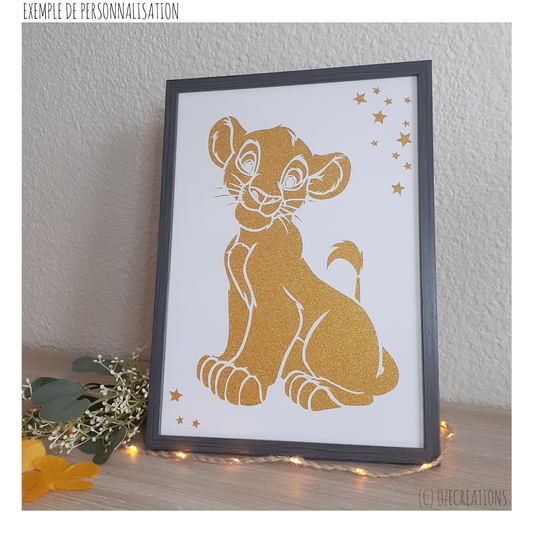 Affiche encadrée personnalisable - Simba