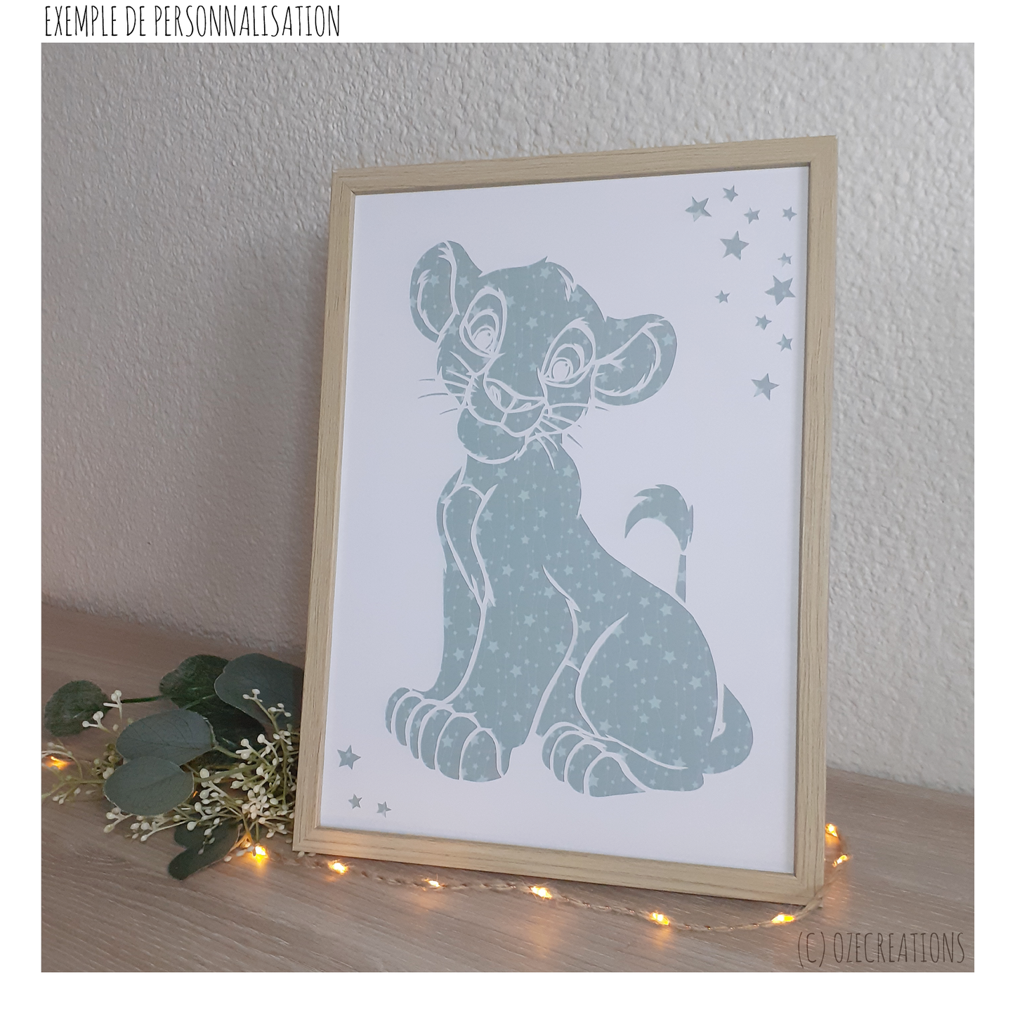 Affiche encadrée personnalisable - Simba