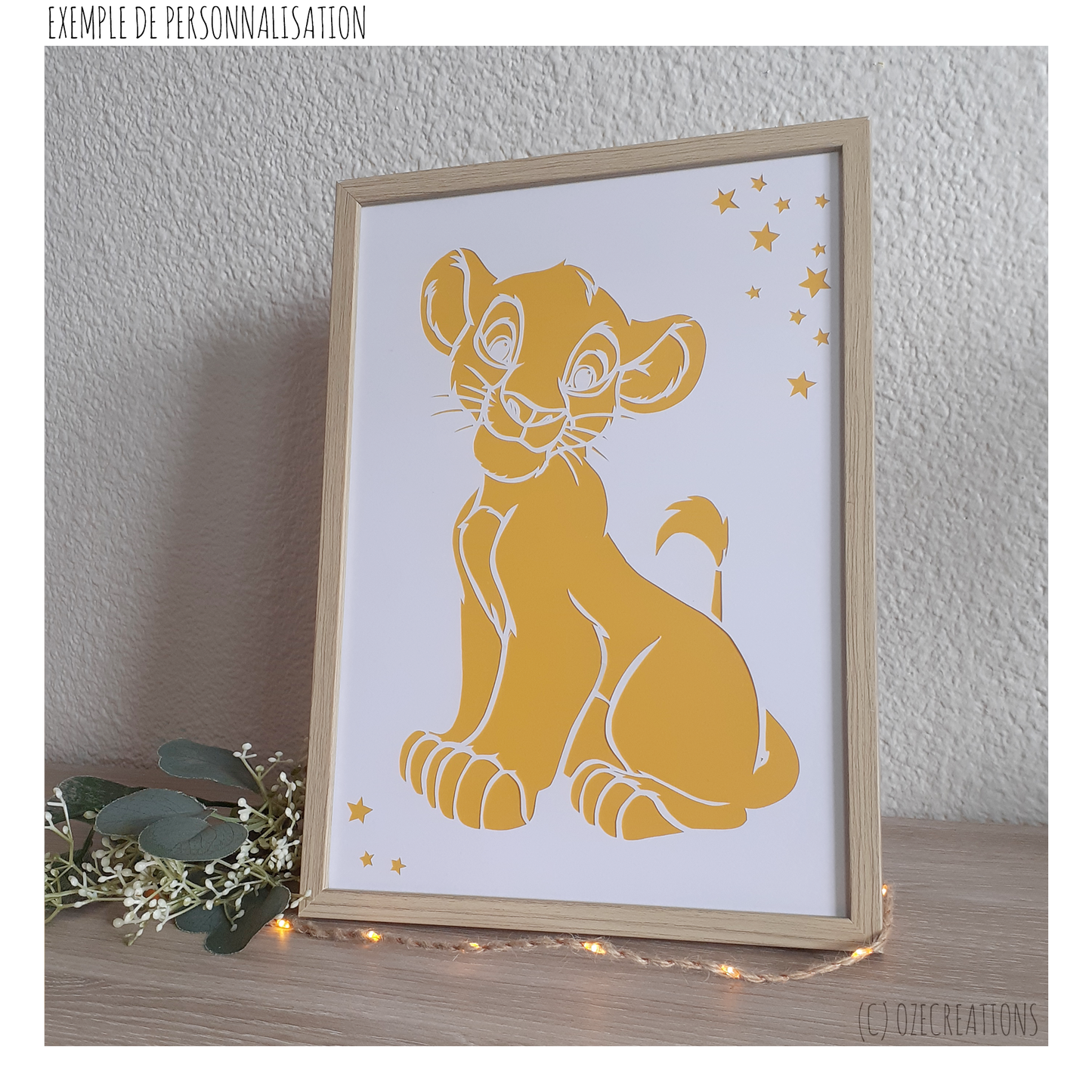 Affiche encadrée personnalisable - Simba
