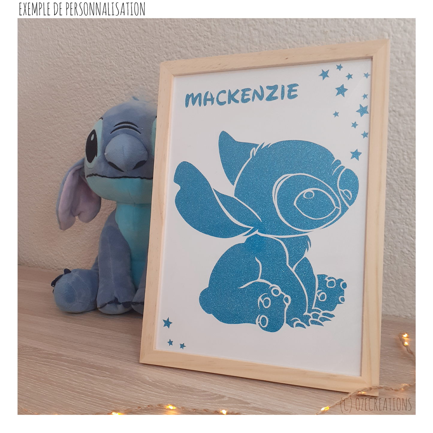 Affiche encadrée personnalisable - Stitch