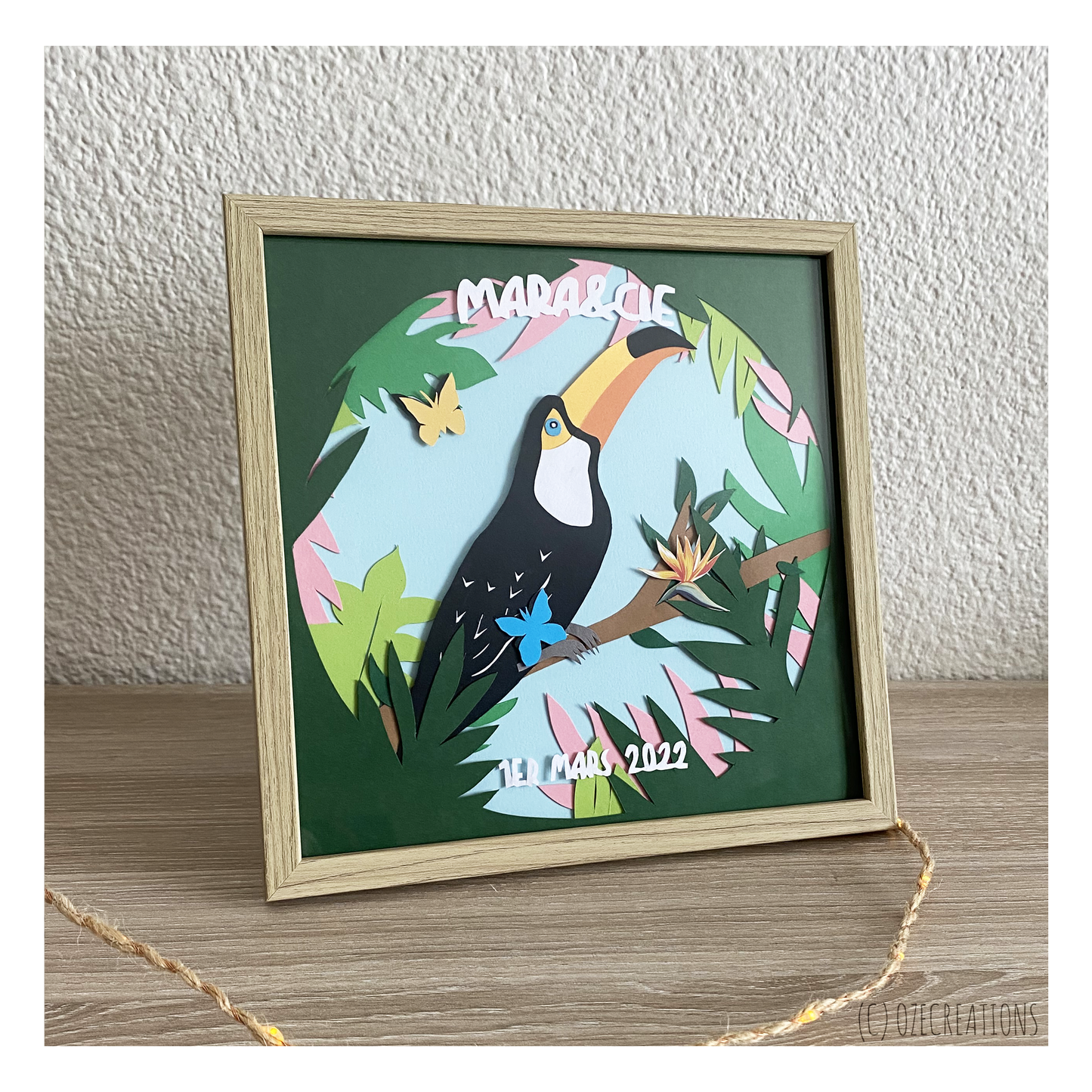 Affiche encadrée personnalisable - Thème Toucan Tropical