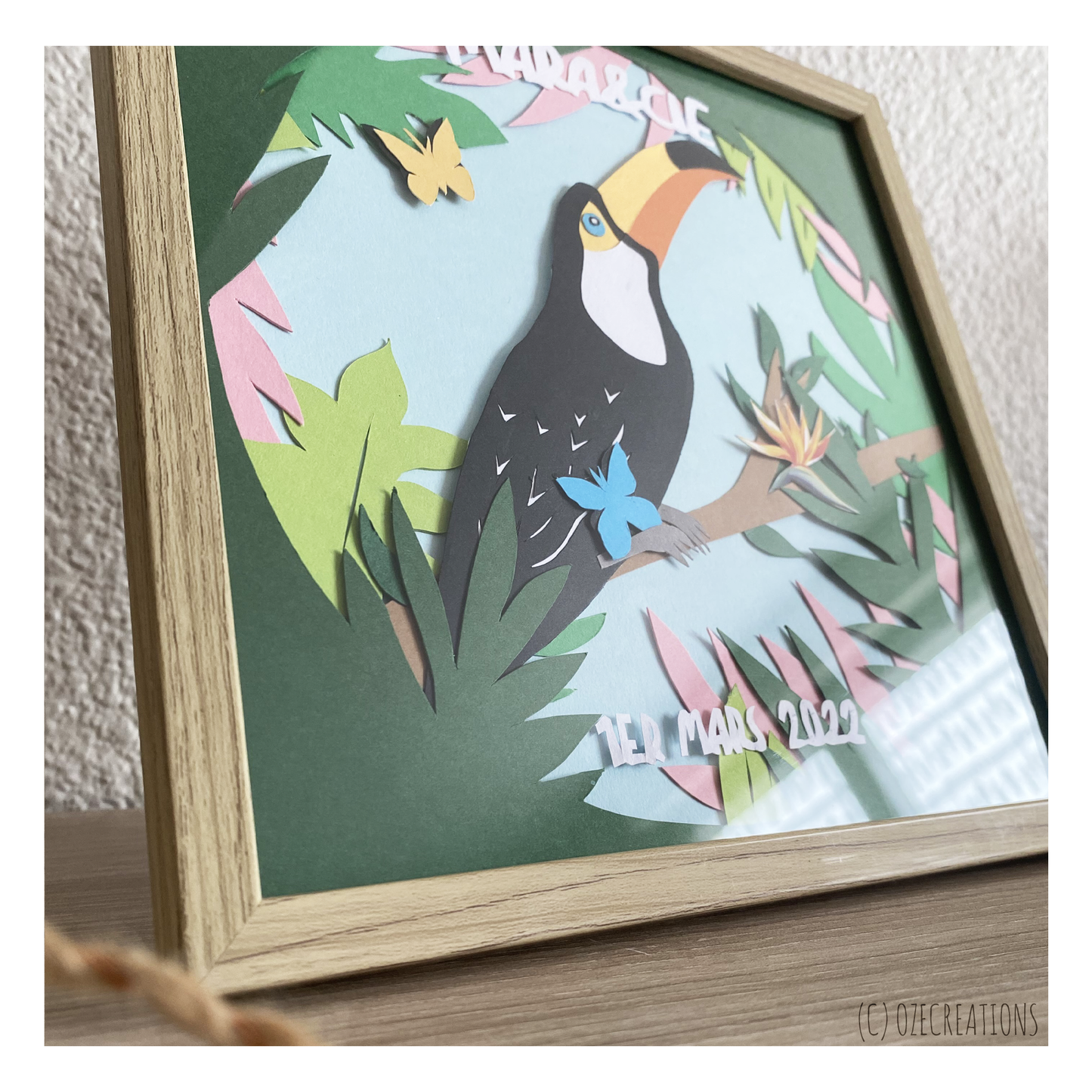 Affiche encadrée personnalisable - Thème Toucan Tropical